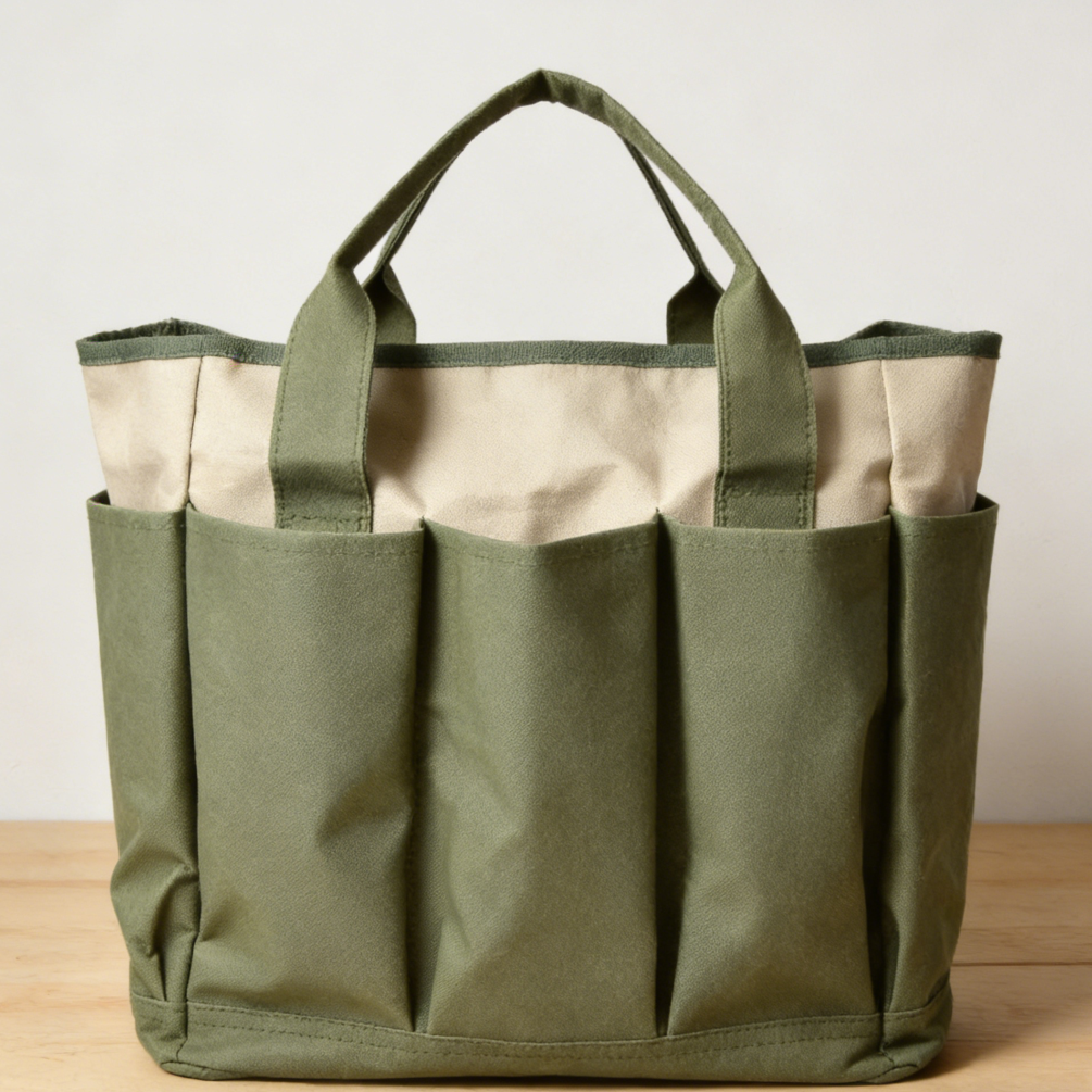 1 Heavy-Duty Canvas Garden Bag 8 Pockets Indoor Outdoor - Image 1
