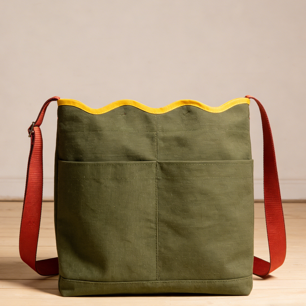 11 Colourblock Cotton Canvas Garden Bag EVA Lined - Image 1