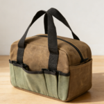 Brown Canvas Garden Bag with Zipper