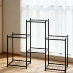 Black Multi-Tier Metal Plant Stand Indoor Outdoor