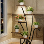 Corner Plant Shelf with Grow Lights