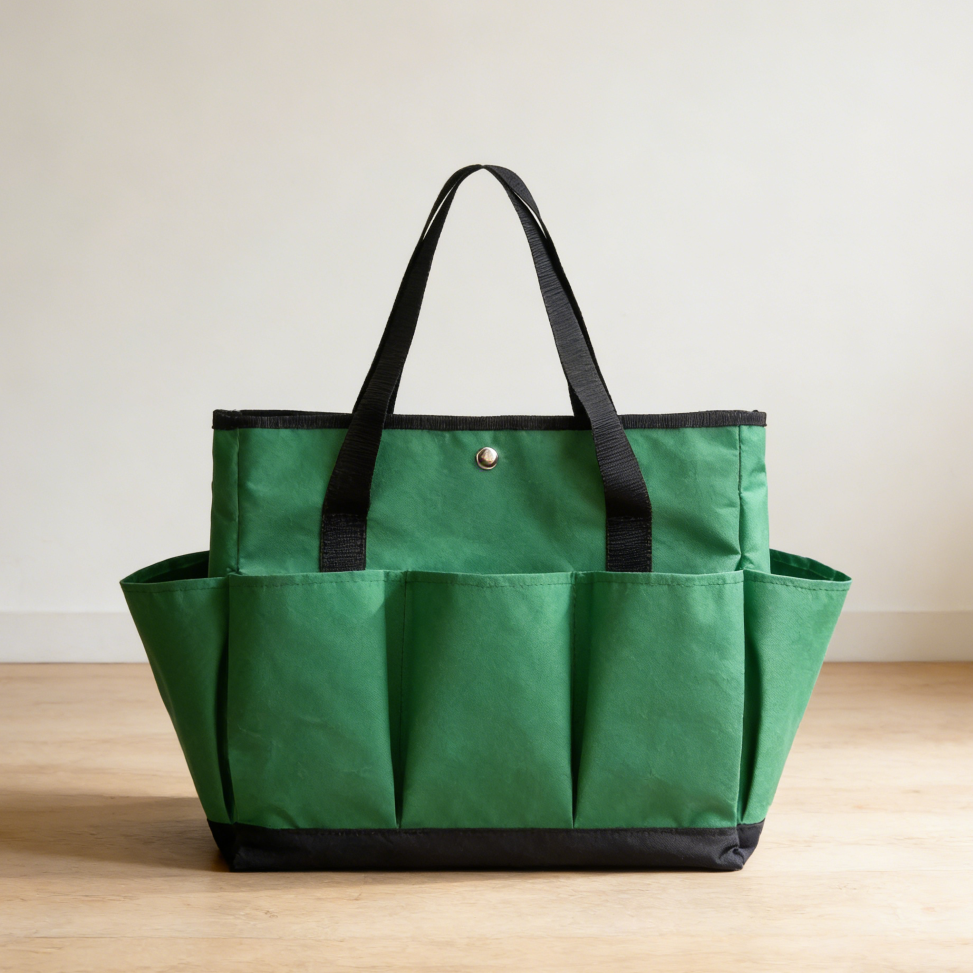 9 Large Canvas Garden Bag Interior Exterior Pockets - Image 1